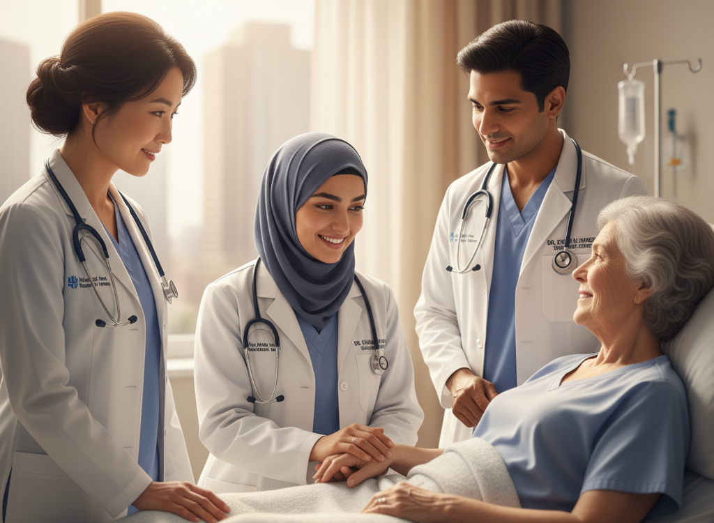 Doctor with patient